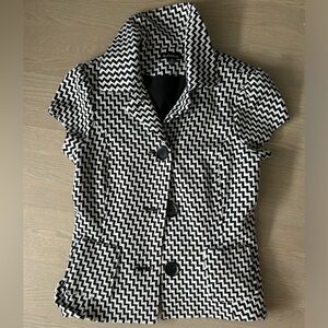 Le Chateau Black and White Houndstooth Vest